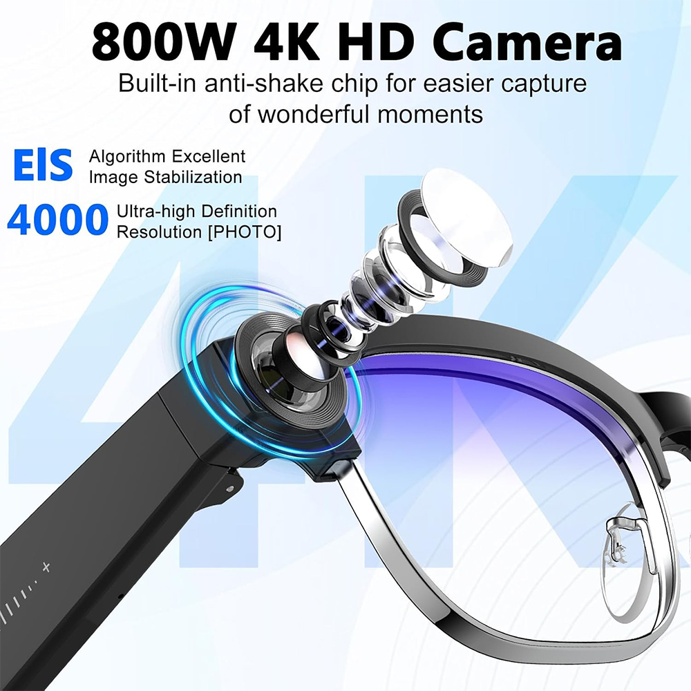 4KスマートAIグラス 8MPカメラ搭載 ビデオ録画 写真認 - Smart Glasses Lens のレビューと価格