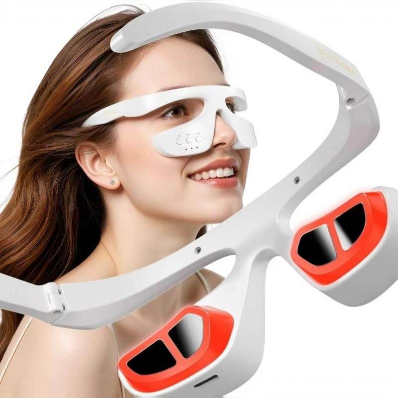 ポータブルスマートアイマッサージャー 3D赤色光療法 目元マ - Light Therapy Glasses のレビューと価格