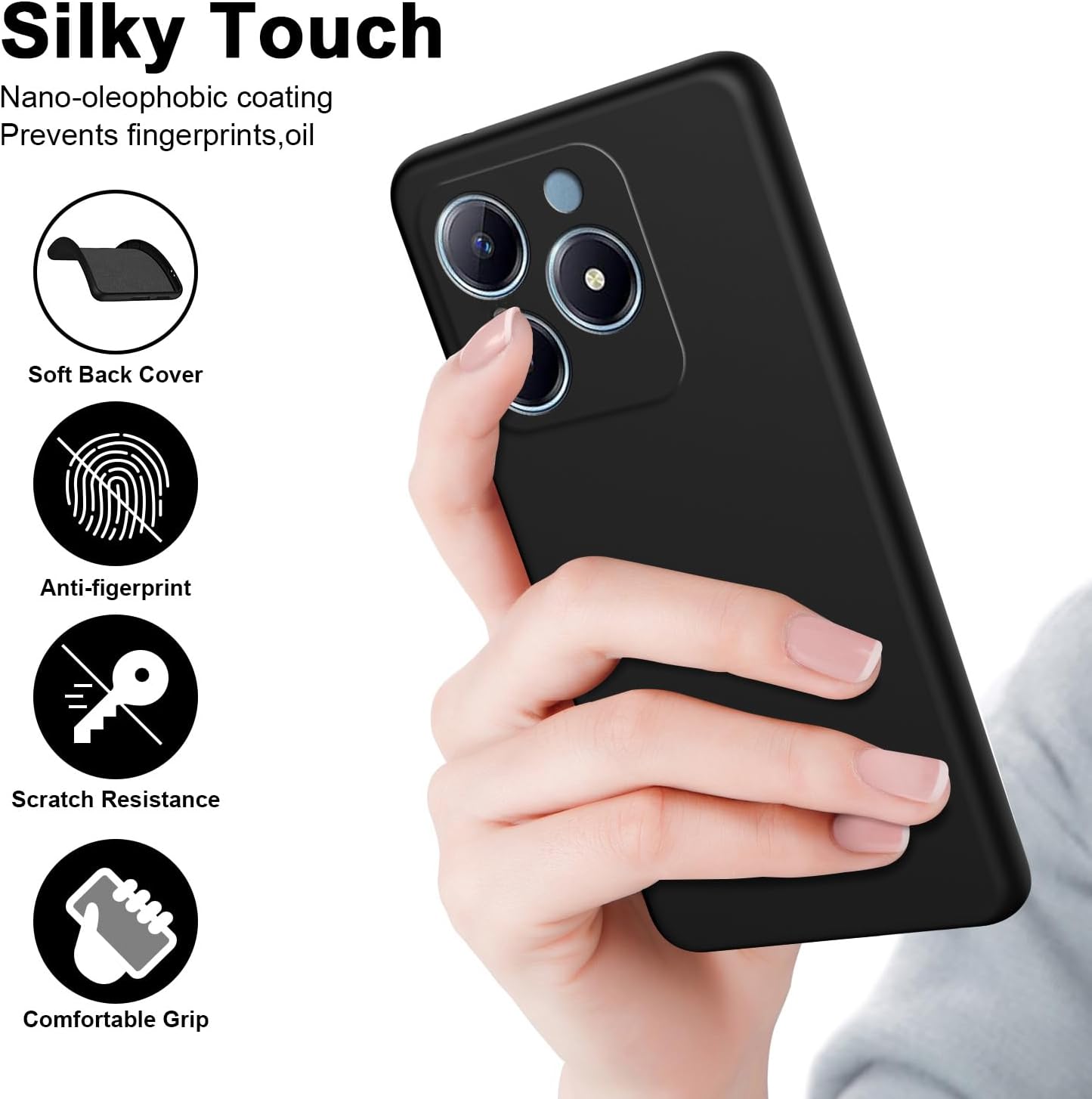 Realme用の柔軟な液体シリコンケース,tpu保護カバー, - Realme Note 50 のレビューと価格