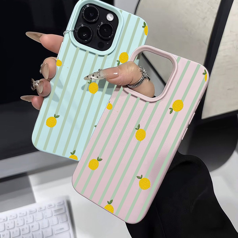 耐衝撃性のある可愛いレモン柄シリコン製iPhoneケース（i - Apple Iphone 15 Pro Max のレビューと価格
