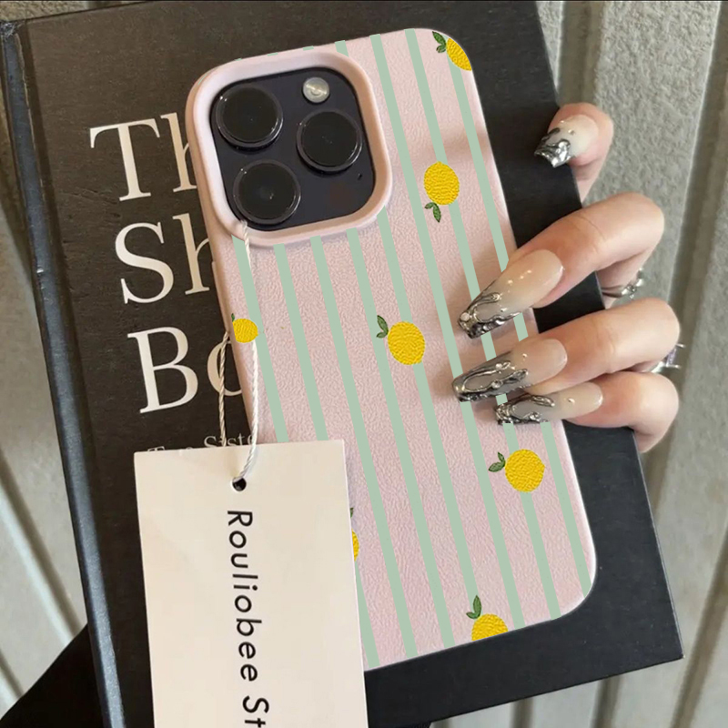 耐衝撃性のある可愛いレモン柄シリコン製iPhoneケース（i - Apple Iphone 15 Pro Max のレビューと価格